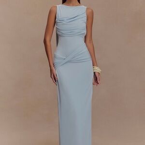 Meshki Light Blue Backless Dress